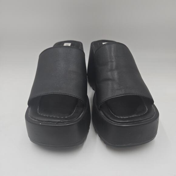 Steve Madden Y2k 90s Pepe Platform Wedges Slides Sandals Mules Black Size 10 - Picture 2 of 7